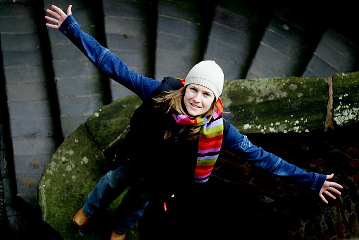 Jane open arms stairs